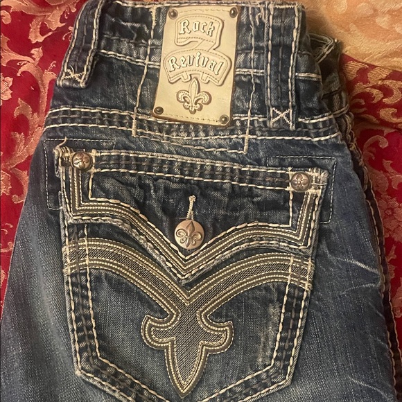 Rock Revival menBlue Jeans with Silver Stitching